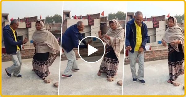 चचा ने चाची के साथ छत पर रोमांटिक गाने पर किया डांस, वीडियो वायरल
